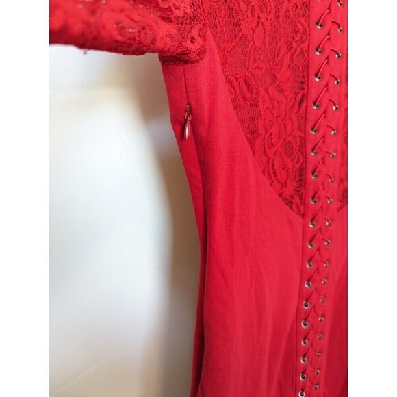 Guess Los Angeles Red Lace Bodycon Dress Small - Picture 7 of 14